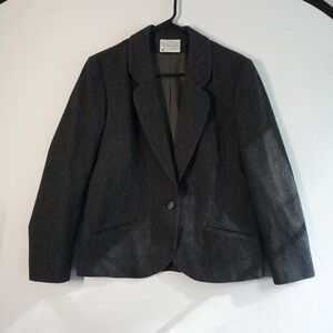 Vtg Miss Pendleton Wool Blazer‎ Jacket Career Office Business Casual Gray Size M